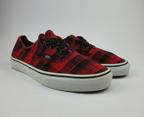 Vans authentic shoes red - shoes, plaid